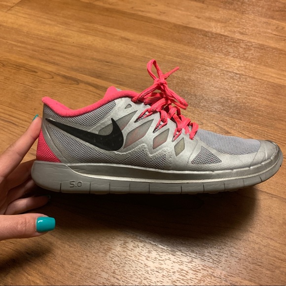 Nike Shoes - Pink/Silver Nike Free 5.0